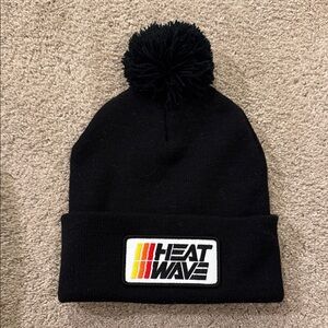 HEATWAVE Black Pom Beanie